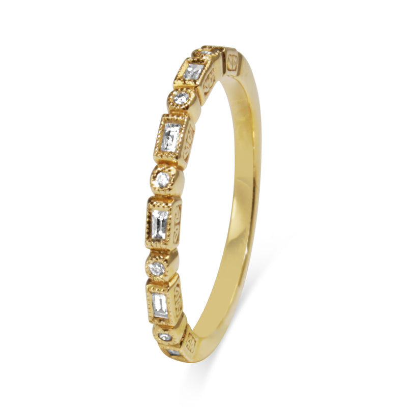 18ct Yellow Gold Deco Style Diamond Band