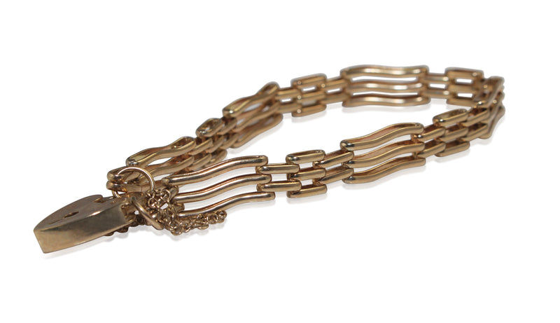 9ct Yellow Gold Estate Gate Link Bracelet