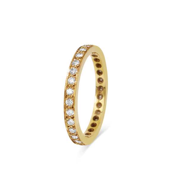 18ct Yellow Gold All Round Diamond Band