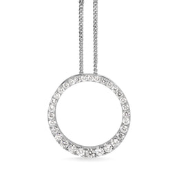 9ct White Gold Graduated Circle of Life Diamond Necklace