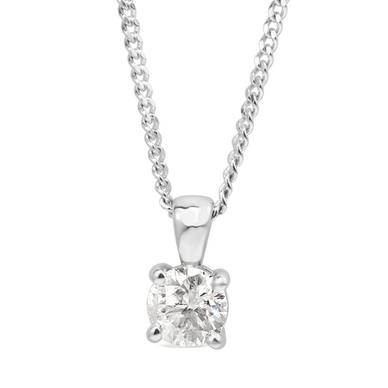 18ct White Gold Diamond Solitaire Pendant