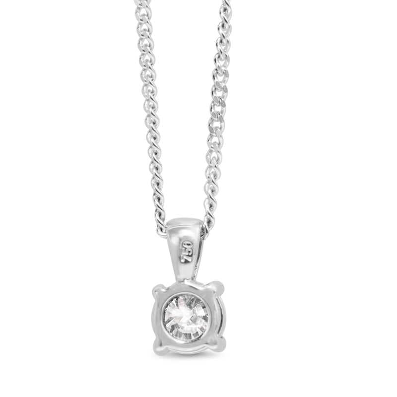 18ct White Gold Diamond Solitaire Pendant