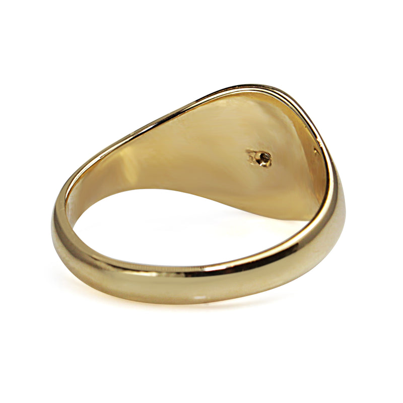 9ct Yellow Gold Diamond Signet Ring