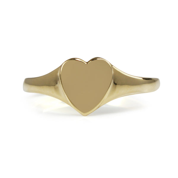 9ct Yellow Gold Heart Signet Ring