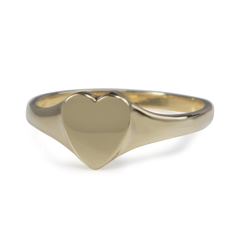 9ct Yellow Gold Heart Signet Ring