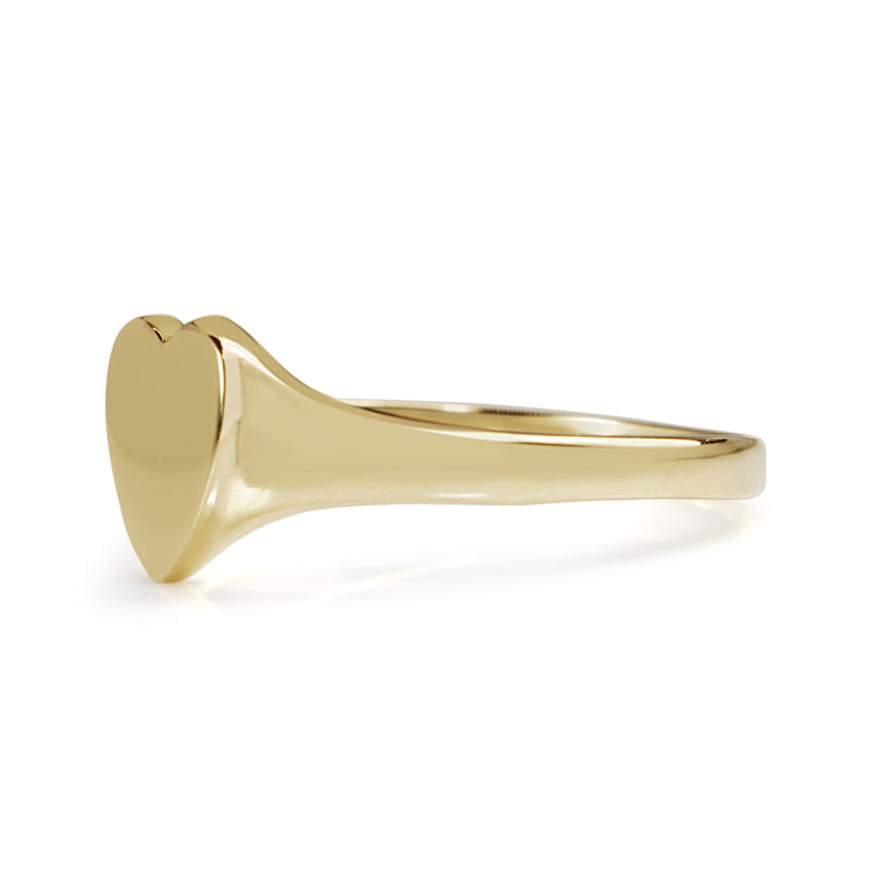 9ct Yellow Gold Heart Signet Ring