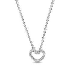 9ct White Gold Small Diamond Heart Necklace