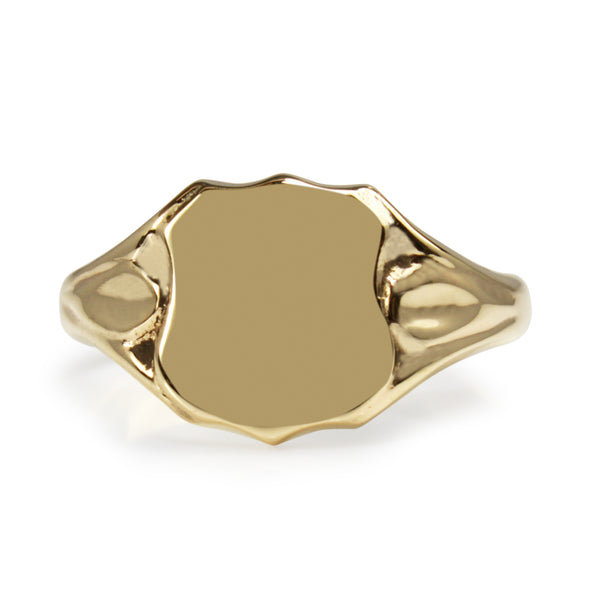 9ct Yellow Gold Shield Style Signet Ring