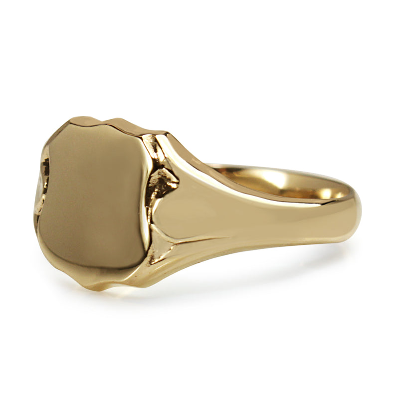 9ct Yellow Gold Shield Style Signet Ring