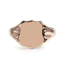 9ct Rose Gold Shield Style Signet Ring