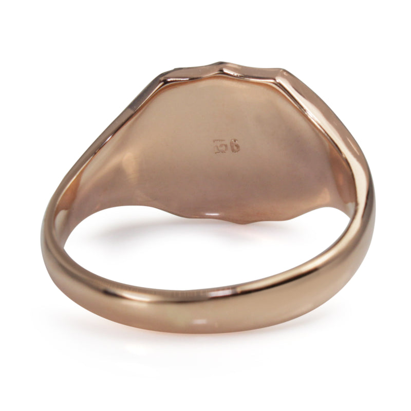 9ct Rose Gold Shield Style Signet Ring