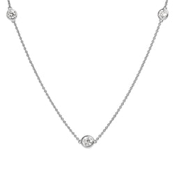 18ct White Gold Bezel Set Diamond Chain / Necklace