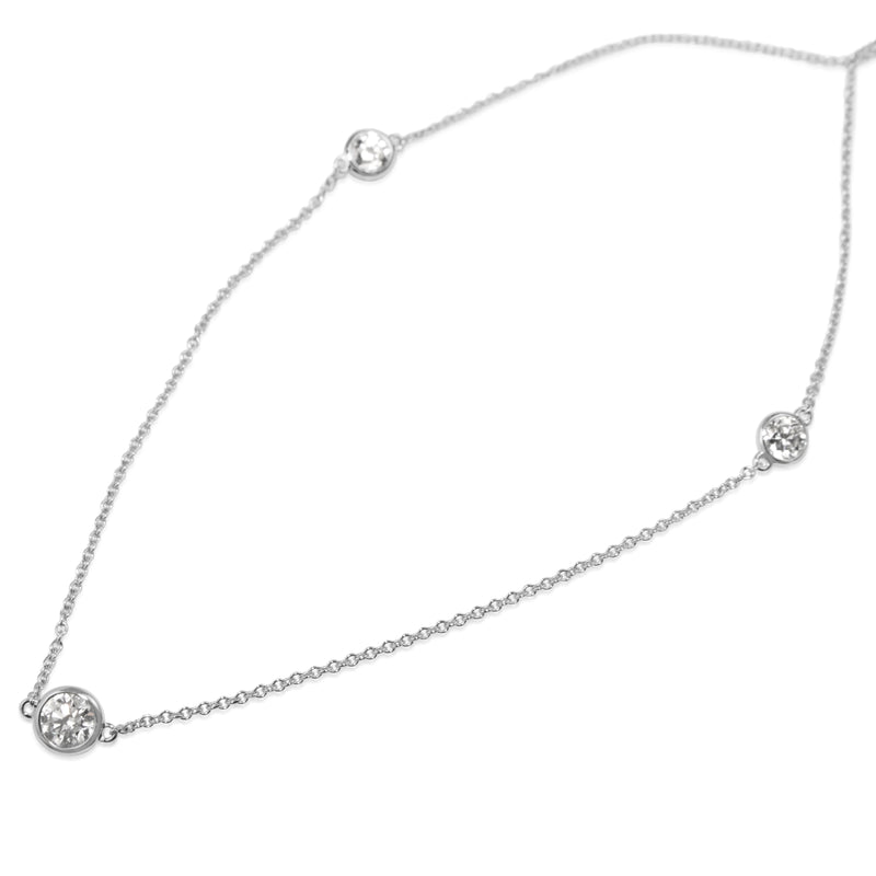 18ct White Gold Bezel Set Diamond Chain / Necklace