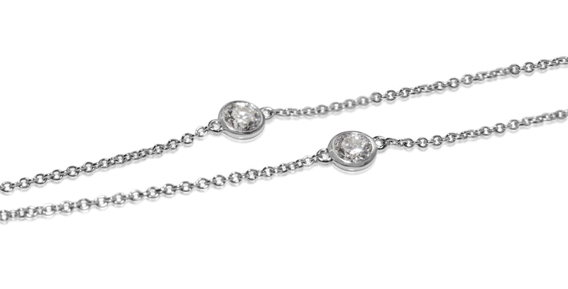 18ct White Gold Bezel Set Diamond Chain / Necklace