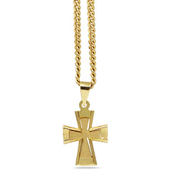 18ct Yellow Gold Cross Necklace on 18ct Chain