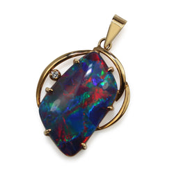 9ct Yellow Gold Opal Triplet Pendant