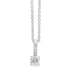 18ct White Gold Diamond Solitaire Necklace