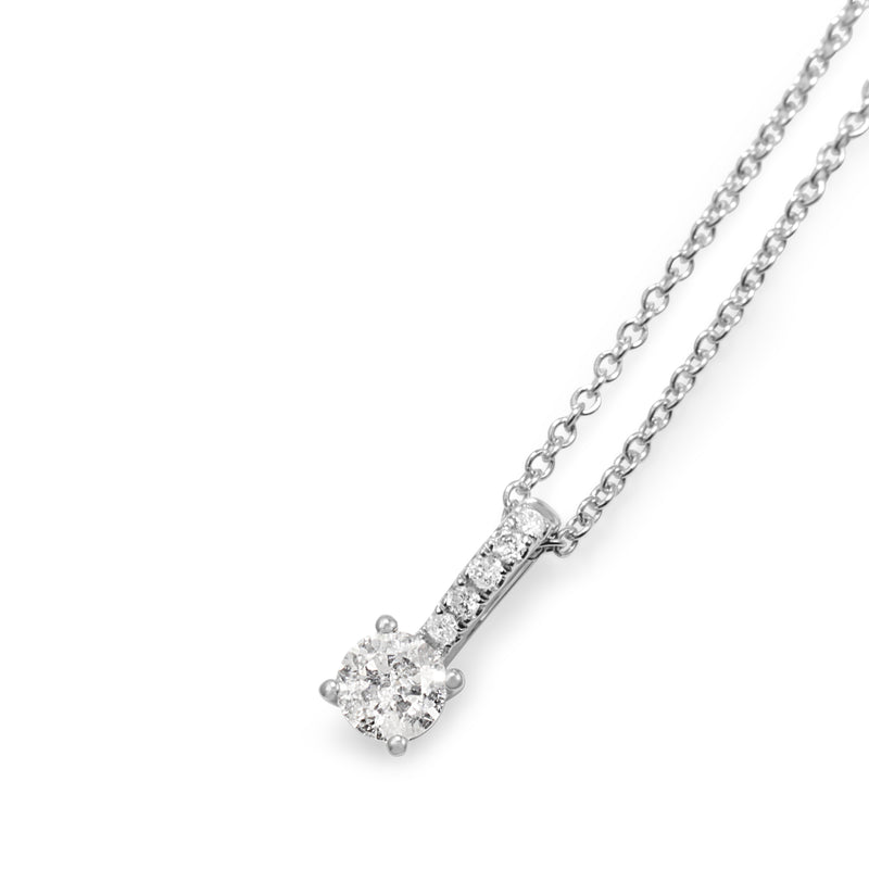 18ct White Gold Diamond Solitaire Necklace
