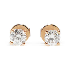 18ct Rose Gold .50pt Diamond Stud Earrings