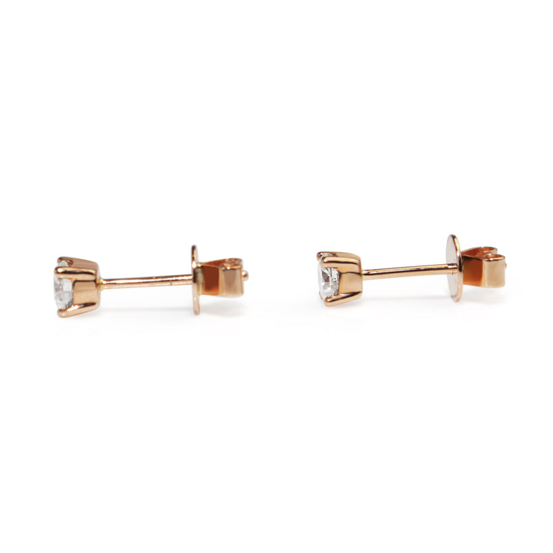 18ct Rose Gold .50pt Diamond Stud Earrings