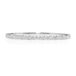 9ct White Gold Deco Style Diamond Bangle