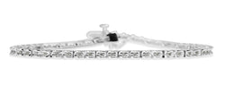 10ct White Gold Fine Diamond Tennis Bracelet