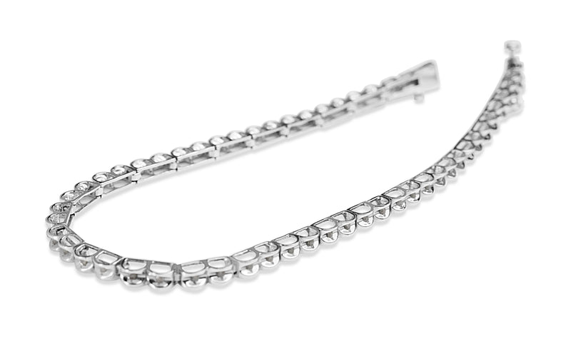 10ct White Gold Fine Diamond Tennis Bracelet