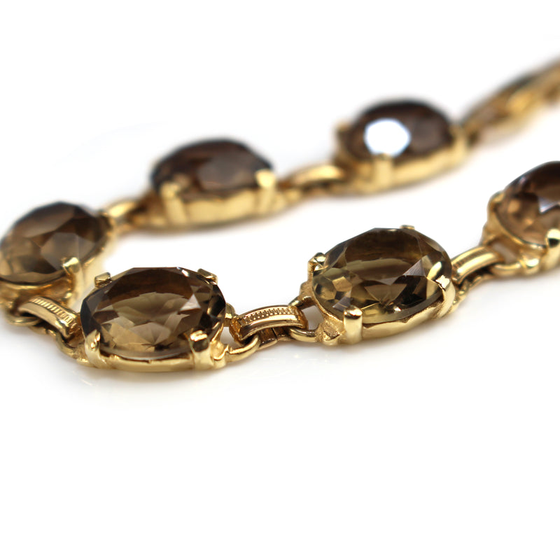 14ct Yellow Gold Smokey Quartz Bracelet