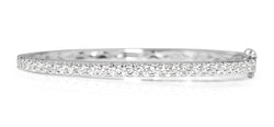 9ct White Gold Hinged 1.50ct Diamond Bangle