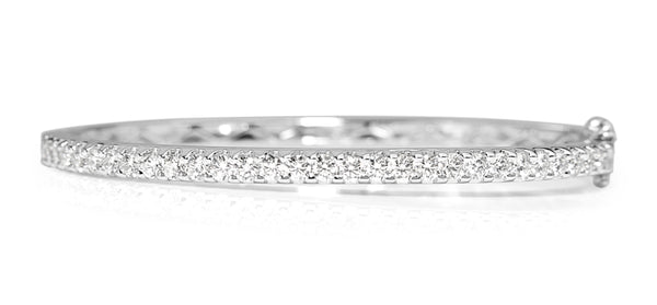 9ct White Gold Hinged 1.50ct Diamond Bangle