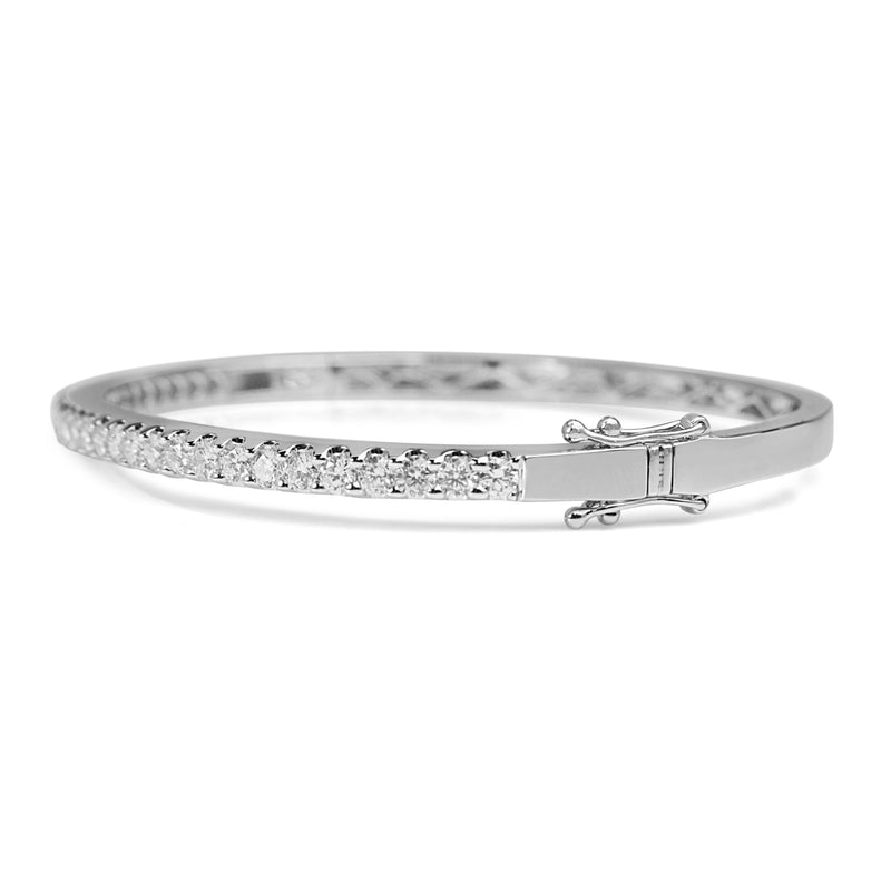 9ct White Gold Hinged 1.50ct Diamond Bangle