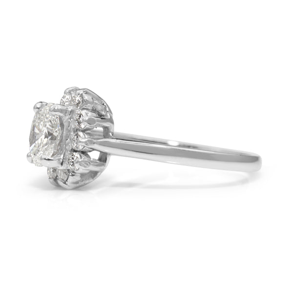 Platinum Oval Diamond Cluster Ring