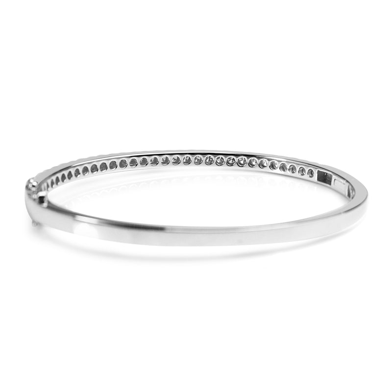 9ct White Gold Hinged 1.50ct Diamond Bangle