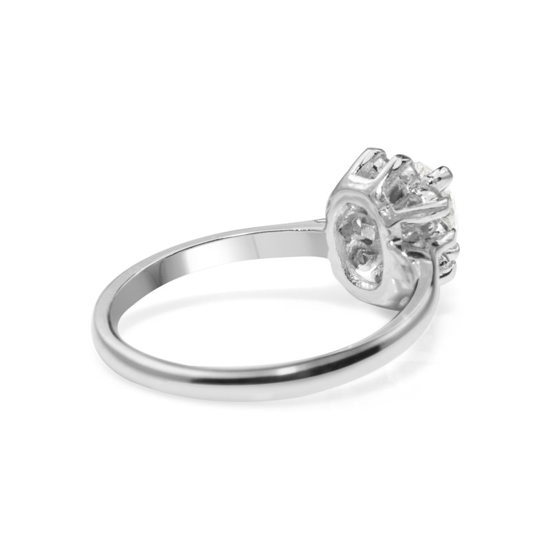 Platinum Oval Diamond Cluster Ring