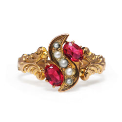10ct Yellow Gold Antique Paste and Pearl Ring