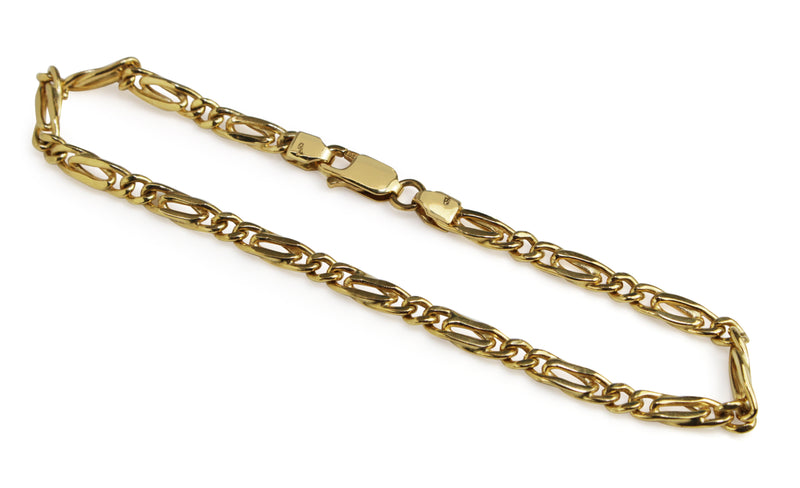 18ct Yellow Gold Fancy Flat Link Fine Bracelet