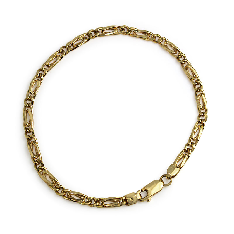 18ct Yellow Gold Fancy Flat Link Fine Bracelet