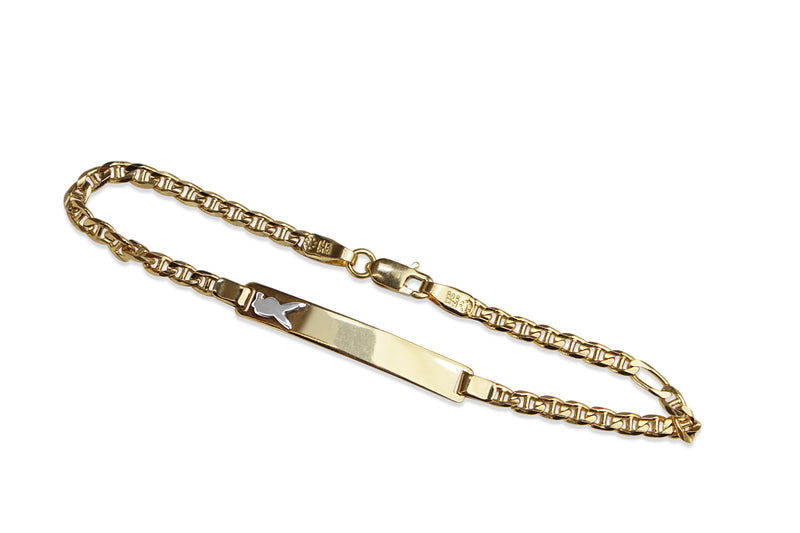 14ct Yellow Gold I.D Flat Link Bracelet