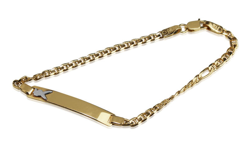 14ct Yellow Gold I.D Flat Link Bracelet