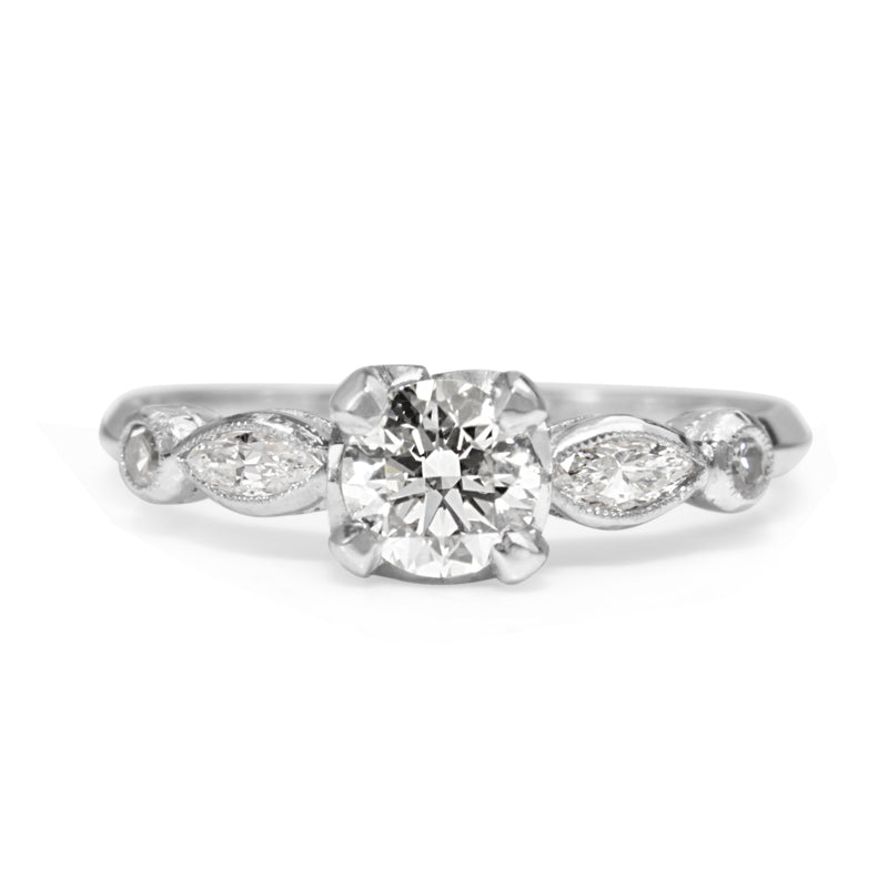 Platinum Vintage Style Diamond Solitaire Ring