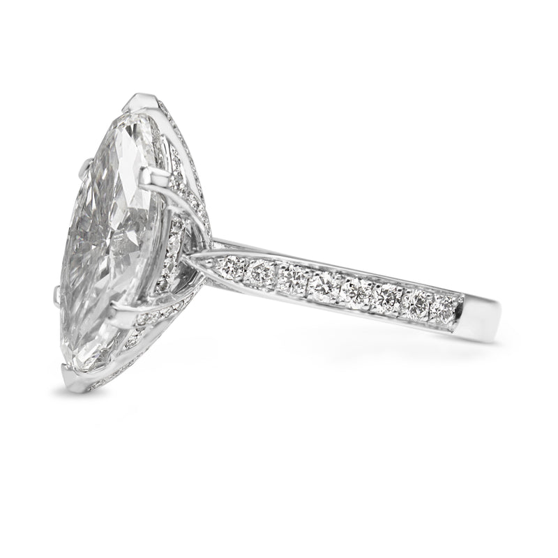 Platinum Marquise Diamond Solitaire Ring