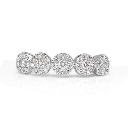 9ct White Gold 5 x Diamond Cluster Ring