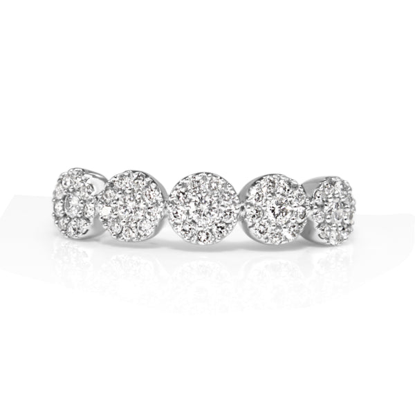 9ct White Gold 5 x Diamond Cluster Ring