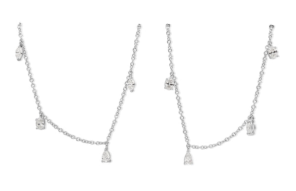 18ct White Gold Fancy Shaped Diamond Necklace