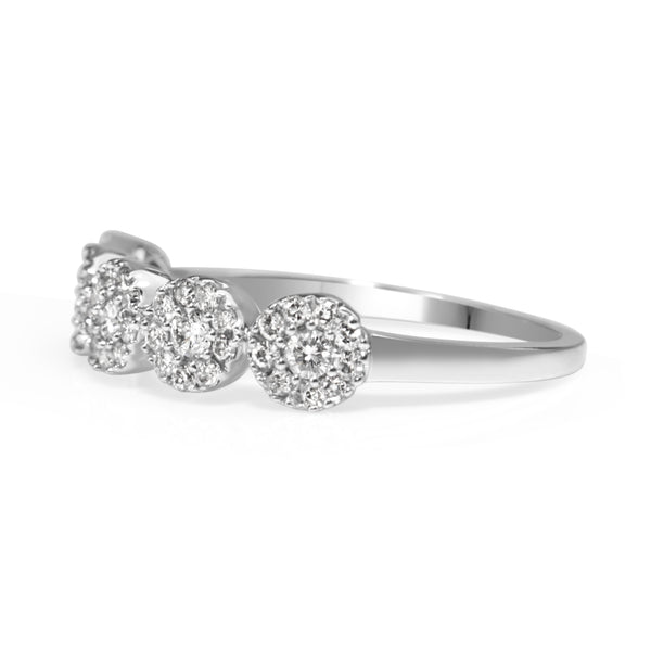 9ct White Gold 5 x Diamond Cluster Ring