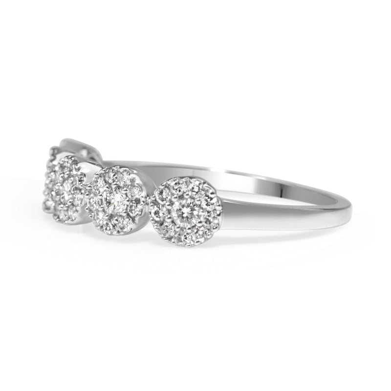 9ct White Gold 5 x Diamond Cluster Ring