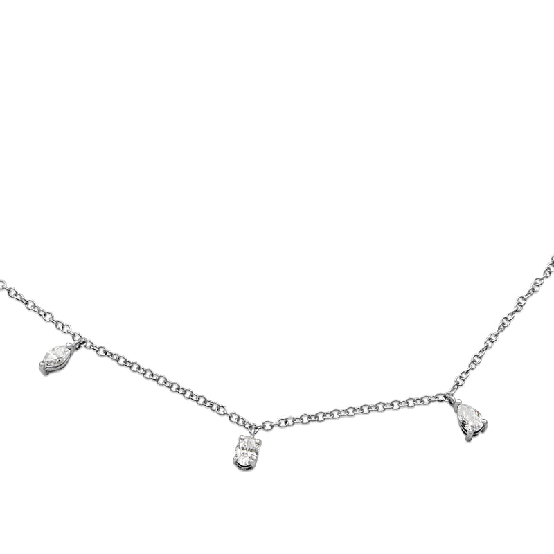 18ct White Gold Fancy Shaped Diamond Necklace