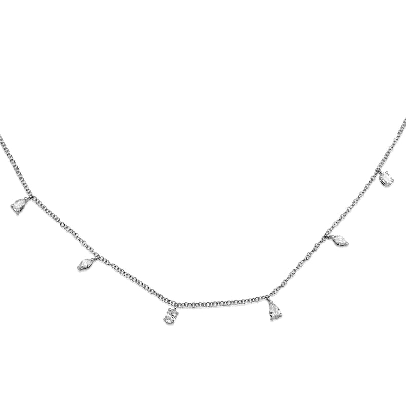 18ct White Gold Fancy Shaped Diamond Necklace