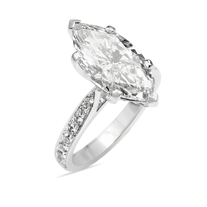 Platinum Marquise Diamond Solitaire Ring