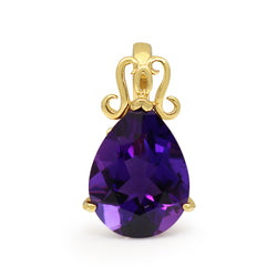 14ct Yellow Gold Amethyst Pendant / Enhancer